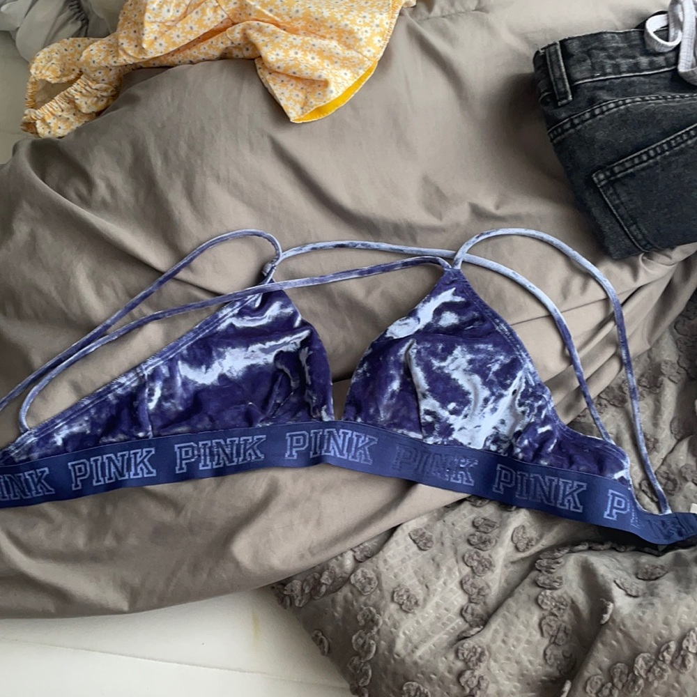 vs pink velvet bralette